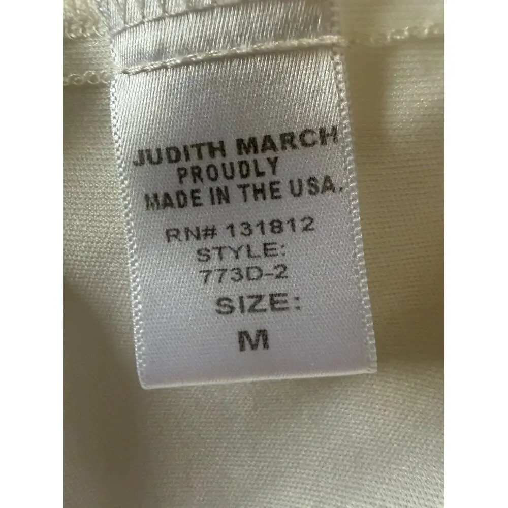 Judith March White Blue Gauze Tunic Top Coverup Vacation Resort Beach Club Sz M